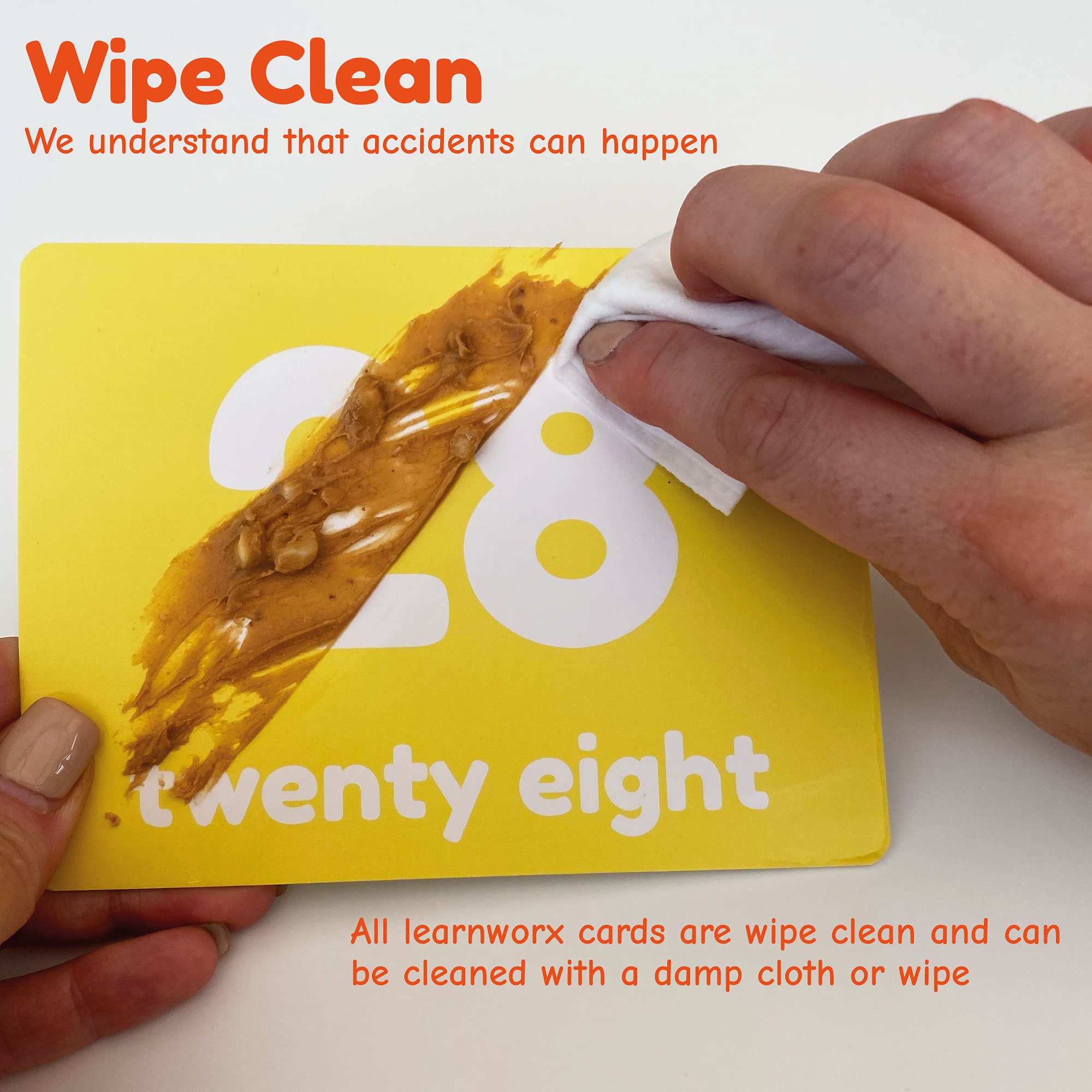 Learnworx Number Flash Cards visual-soft-rounded-corners: toddler-friendly design supports safe handling.