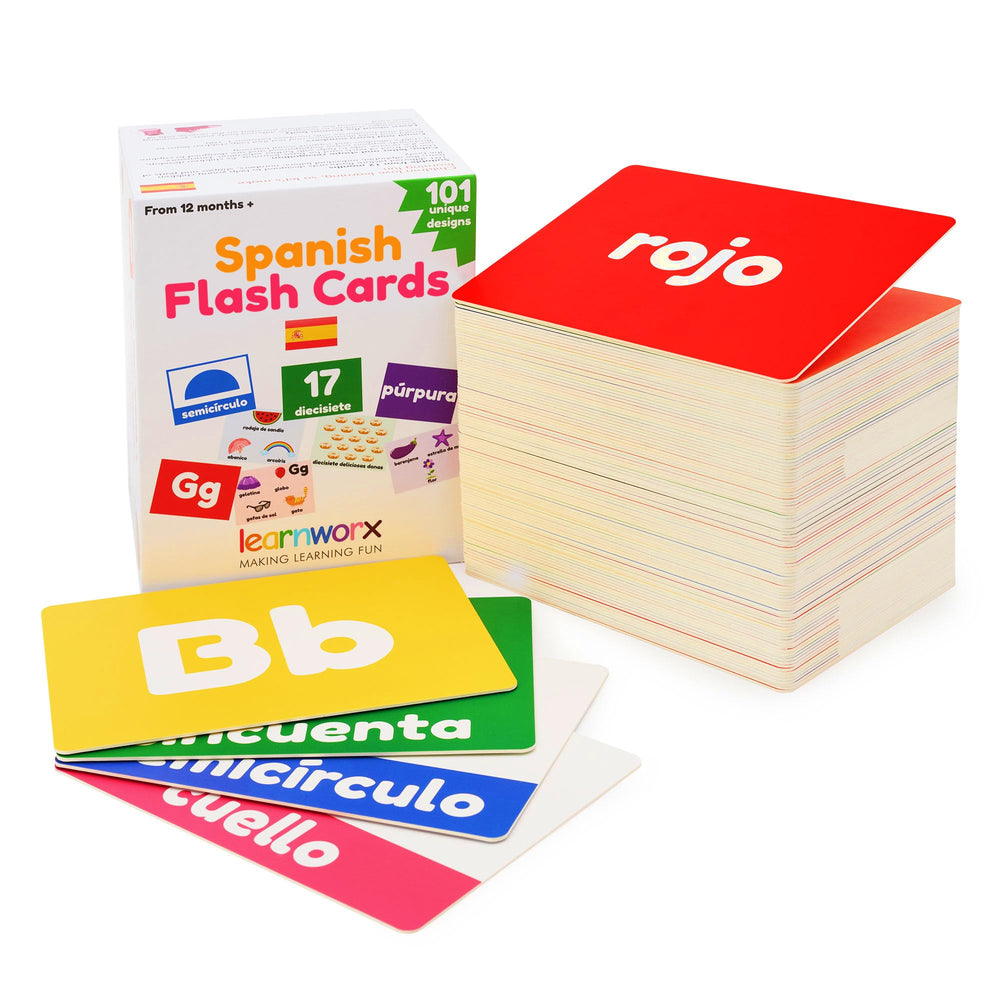 Learnworx Spanish flash cards alphabet helping early literacy with bright letters