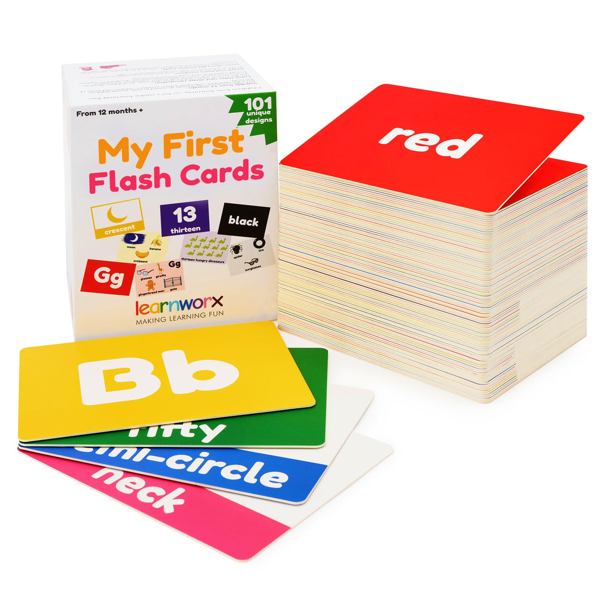 Learnworx Toddler Flash Cards – alphabet letters with illustrations for early recognition and engagement