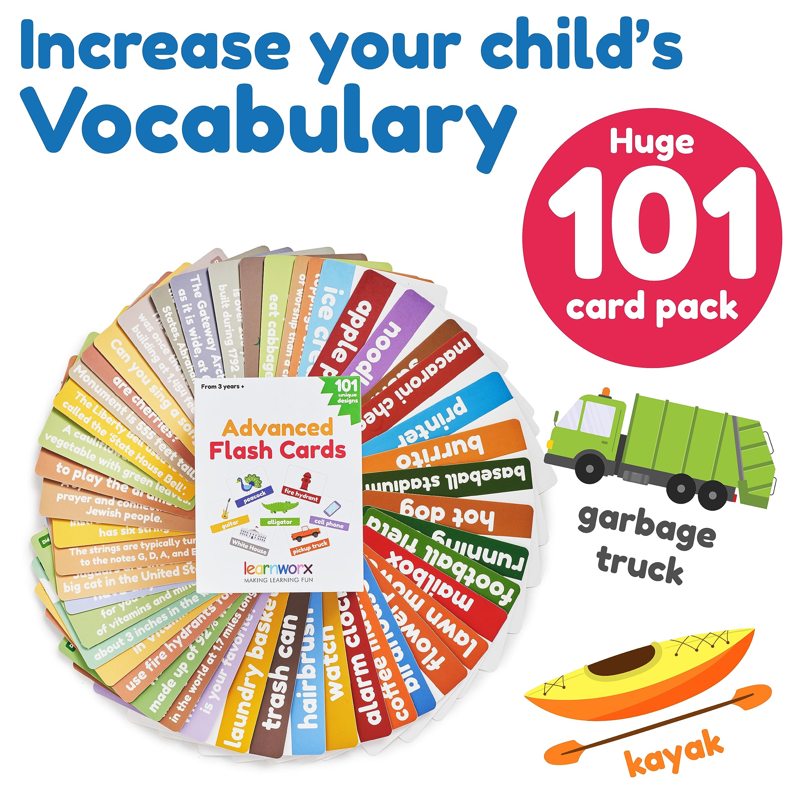 Learnworx Washington Monument card—familiar landmark boosts geography words.