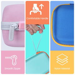 Lebakort Yoto Mini hard case bottom pocket stores cables.