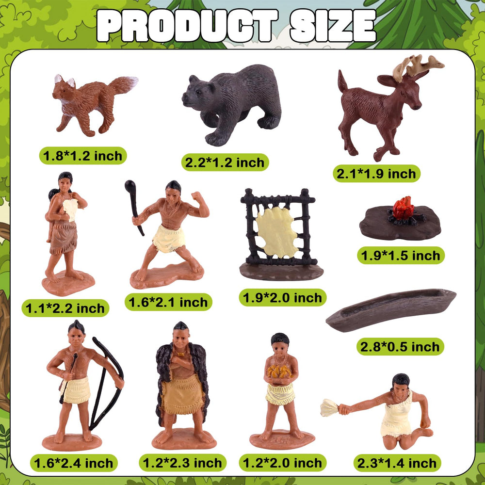 LEBERY native american figurines deer hide piece for role-play and crafts