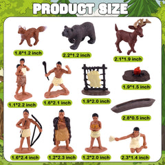 LEBERY native american figurines deer hide piece for role-play and crafts