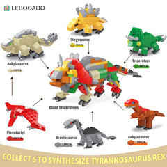 LEBOCADO Triceratops blocks with easy assembly for STEM fun.