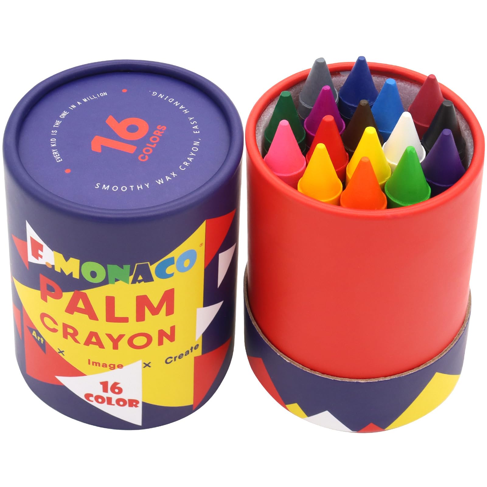 Lebze Jumbo Crayons for toddlers in 16 colors for early creativity.