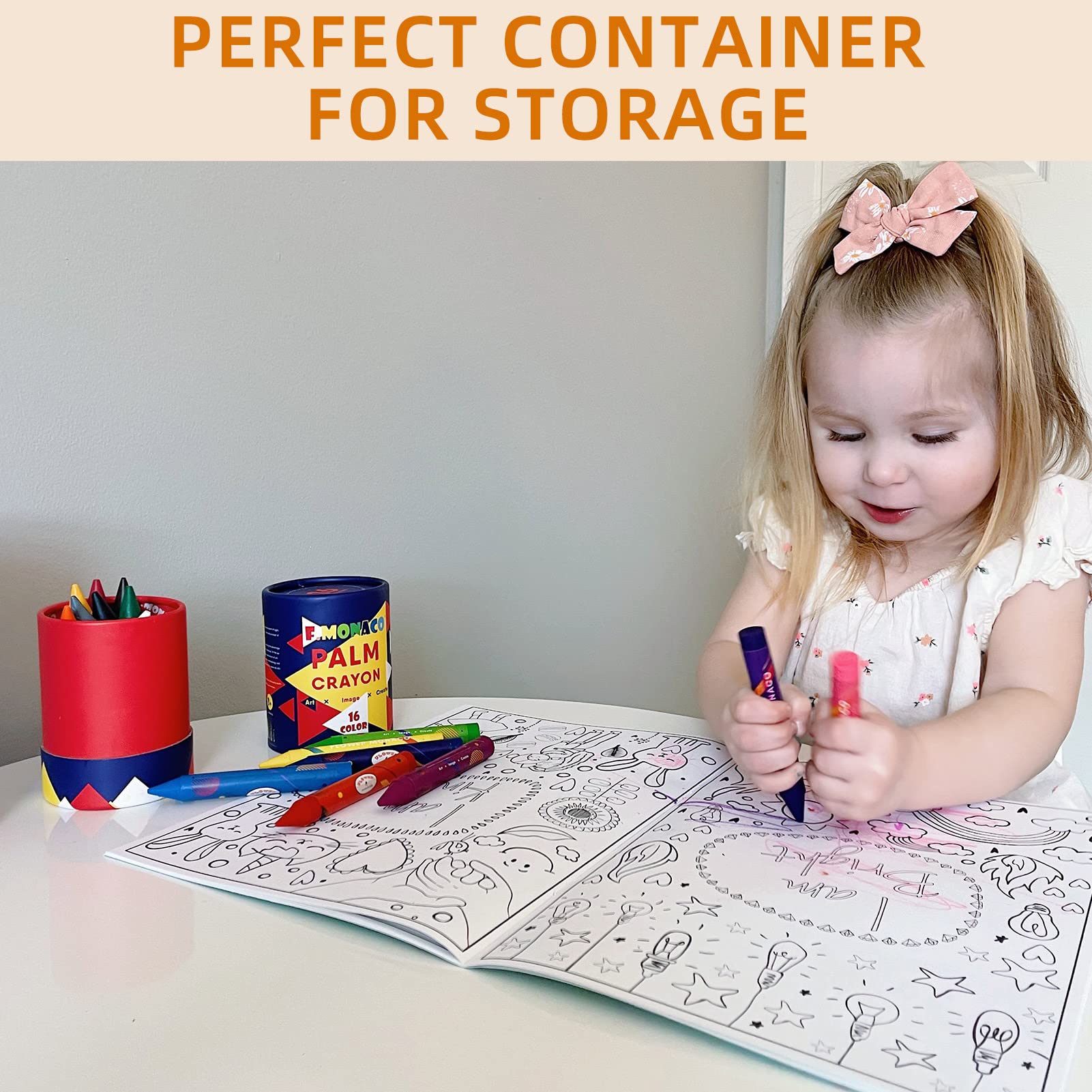 Lebze durable container keeps crayons organized and portable.