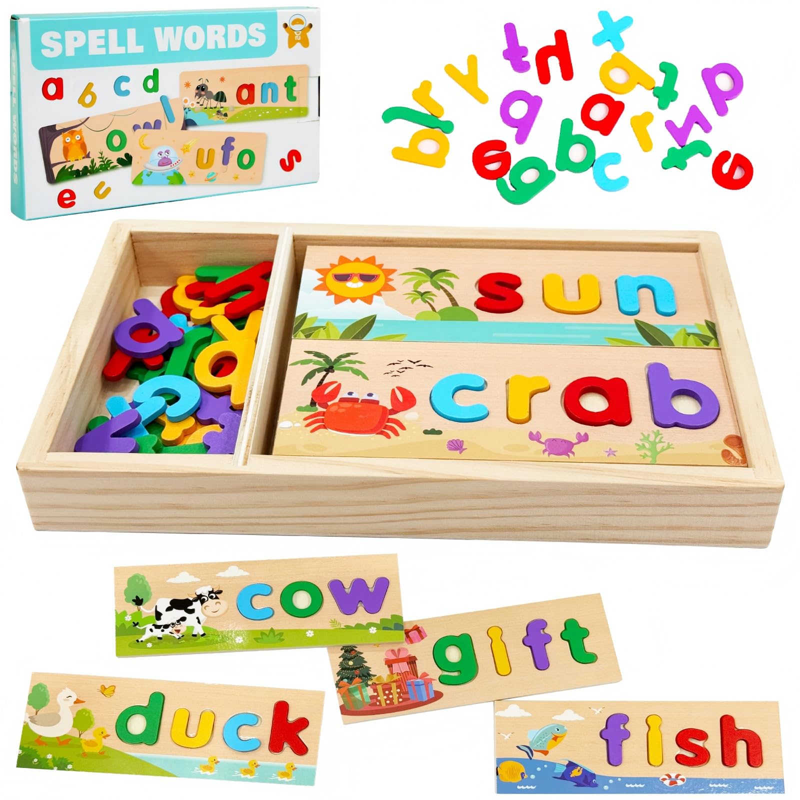 Lechonix preschool activities kit with colorful letters for early reading practice.