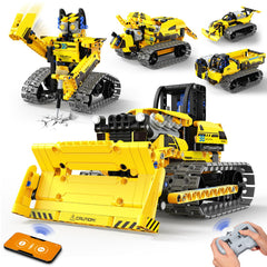 LECPOP 5-in-1 bulldozer model for hands-on STEM learning