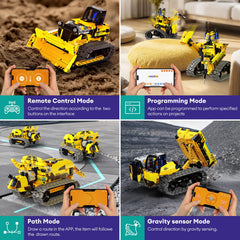 LECPOP dump truck model encouraging spatial thinking during play