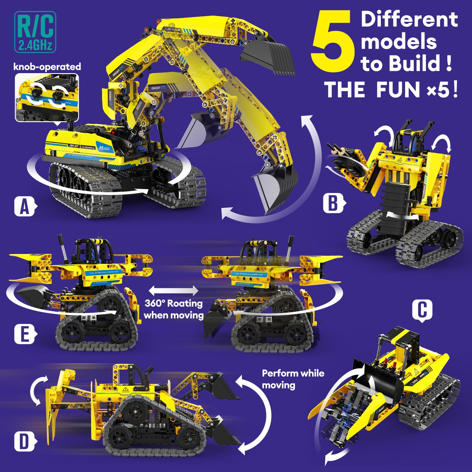 LECPOP robot construction loader side view highlights STEM learning through play.