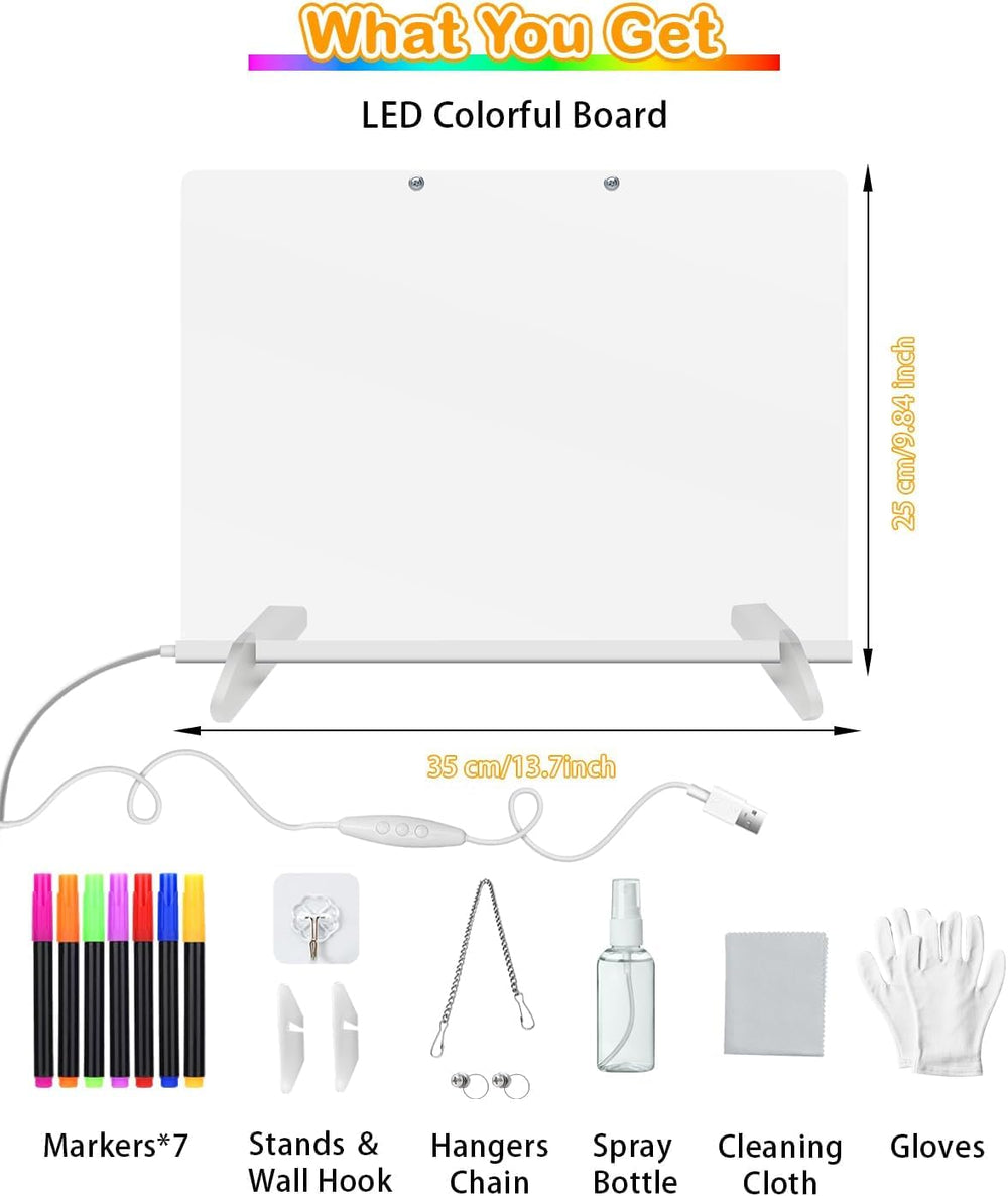 LED Note Board kids desk use for morning routines and reminders