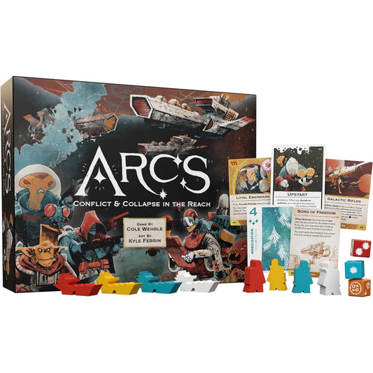 Leder Games Arcs board and dice setup for quick planning and immersion.