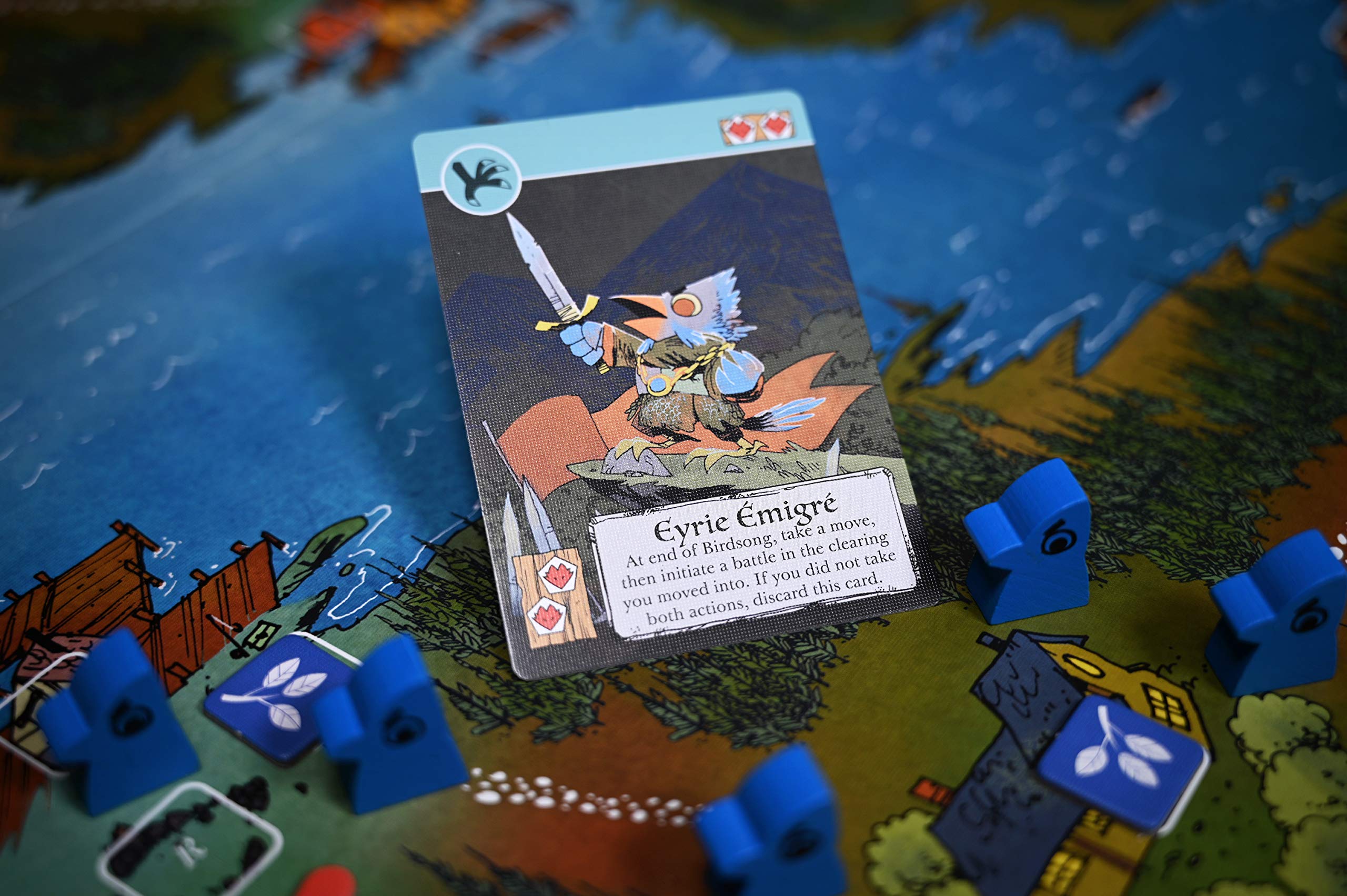 Leder Games Root Exiles and Partisans cards in action during play.