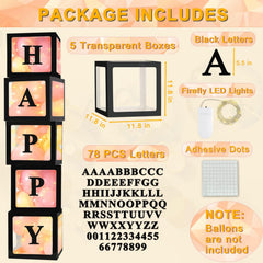 Ledido LED string lights illuminate the clear balloon boxes scene