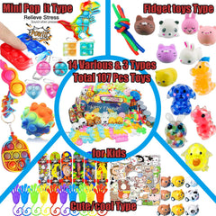 Leeche 107pc prize box toys assortment ideal for classroom rewards and party prizes