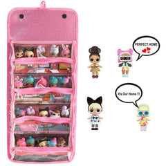 Leeche doll organizer wall-mount for quick, visible display of collections.