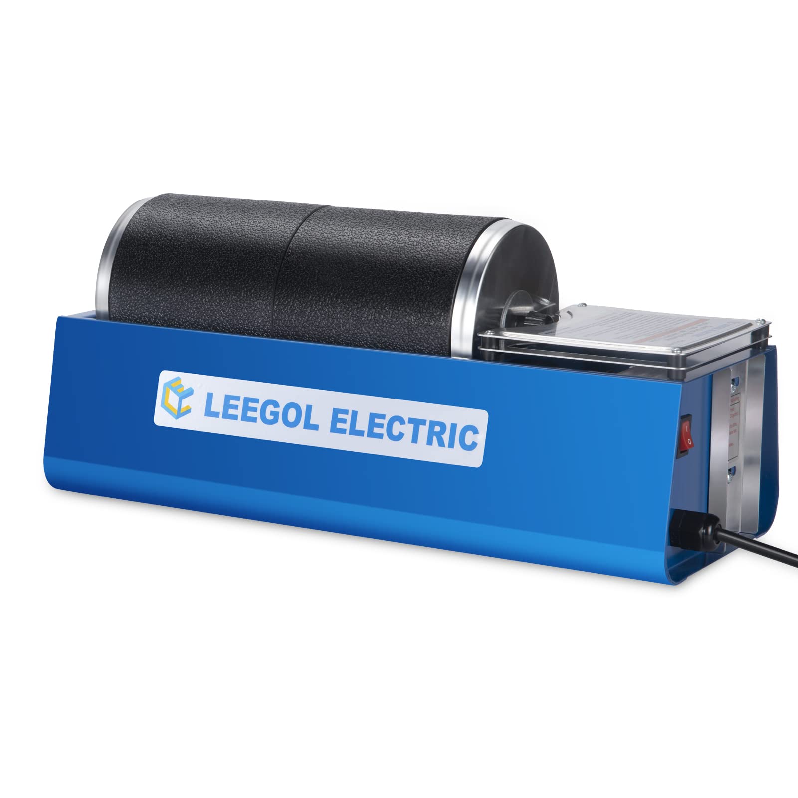 Leegol Electric Rock Tumbler front view with double drums for efficient multi-batch polishing.