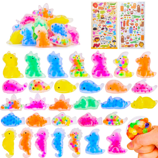 LEEHUR 48-pcs mochi squishy toys box for party favors and gifting