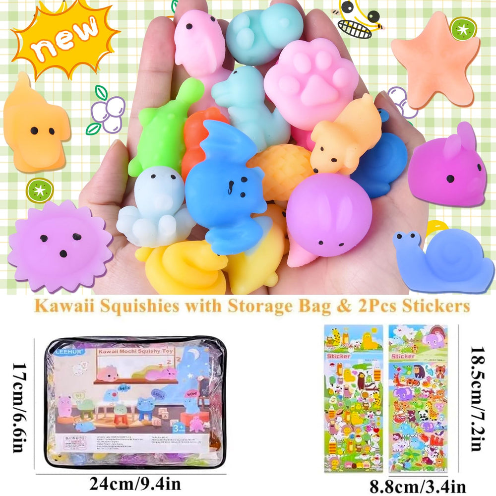 LEEHUR mochi squishy toys packaging bag showing individual wrappers