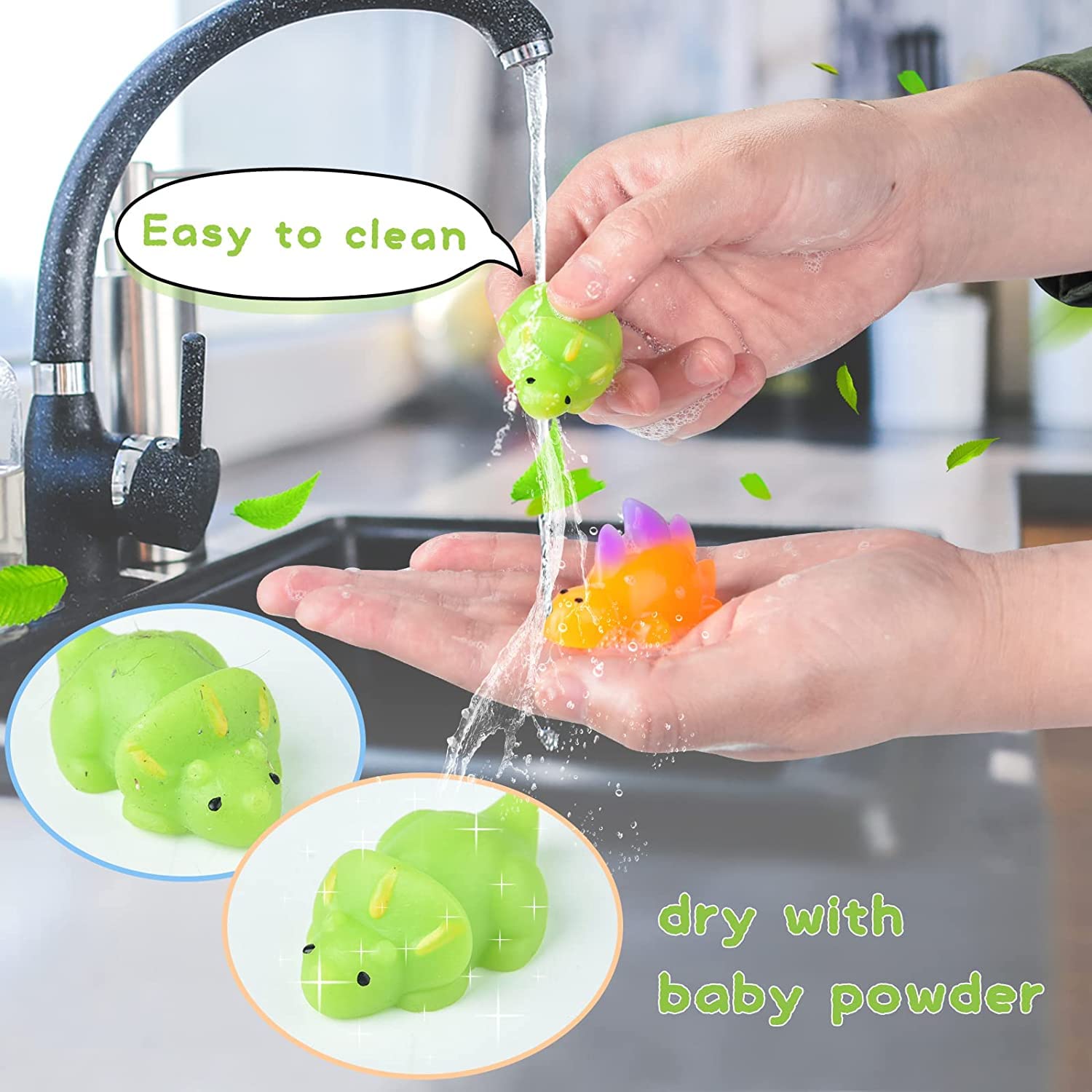 LEEHUR washable mochi squishies made from safe TPR material