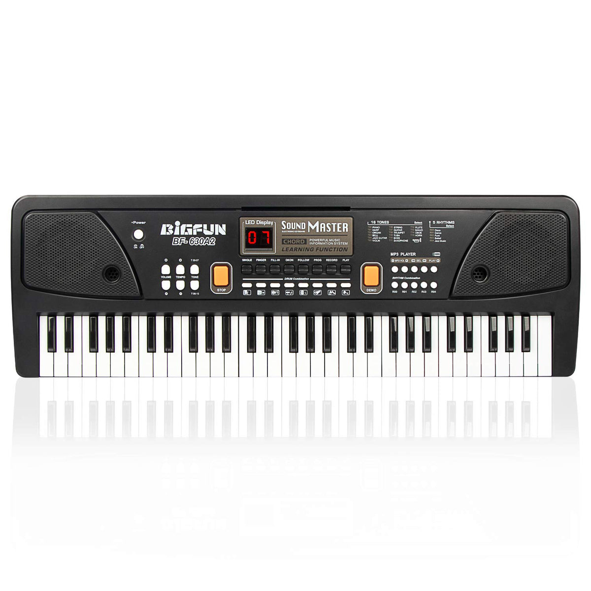 LeeQee digital keyboard piano with 61 keys, compact and kid-friendly for on-the-go practice