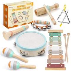 LeeQee Montessori xylophone for toddlers promoting early rhythm and color recognition.