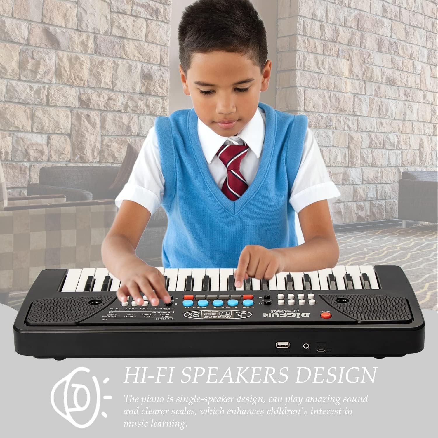 LeeQee Portable Kids Piano’s compact design fits desks, bags, and travel-friendly practice.
