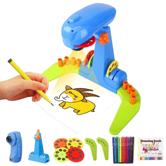 LEERFEI kids projection drawing plotter blue guides art at home