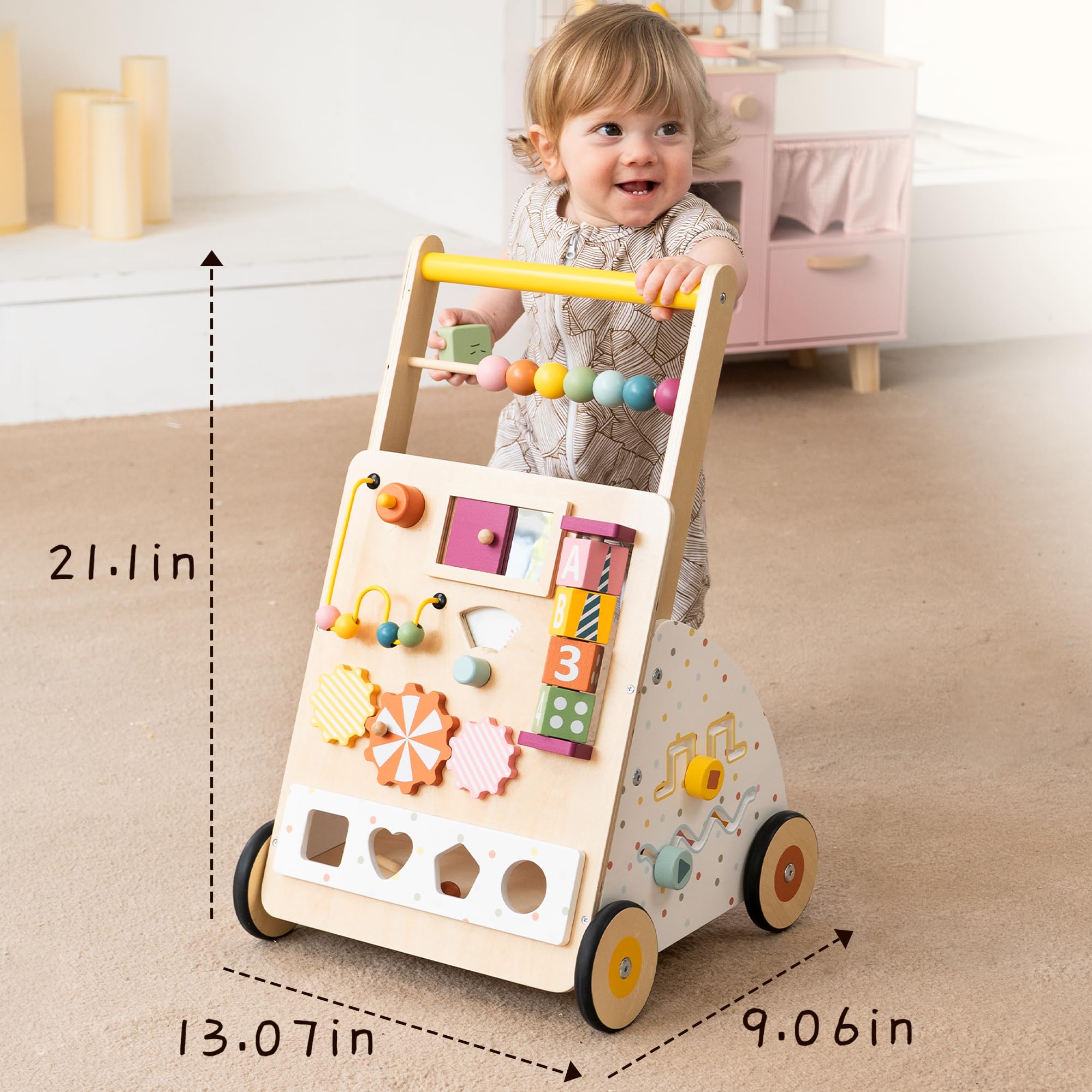 Leeshyah walker wheels – rubber wheels ensure quiet, gentle movement.