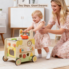 Leeshyah Montessori activities include shape sorting and gears for fine motor skills