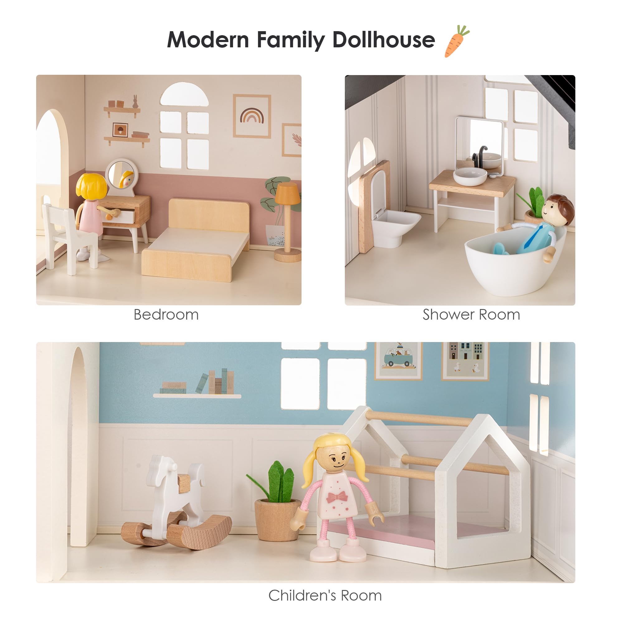 Leeshyah bedroom setup encourages dressing and bedtime rituals through play.