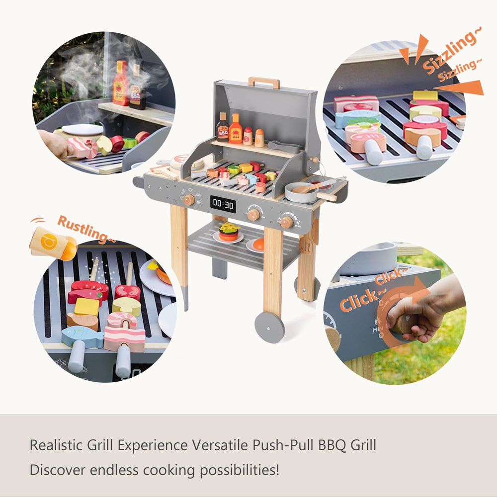 Leeshyah grill tools included for authentic pretend grilling experiences.