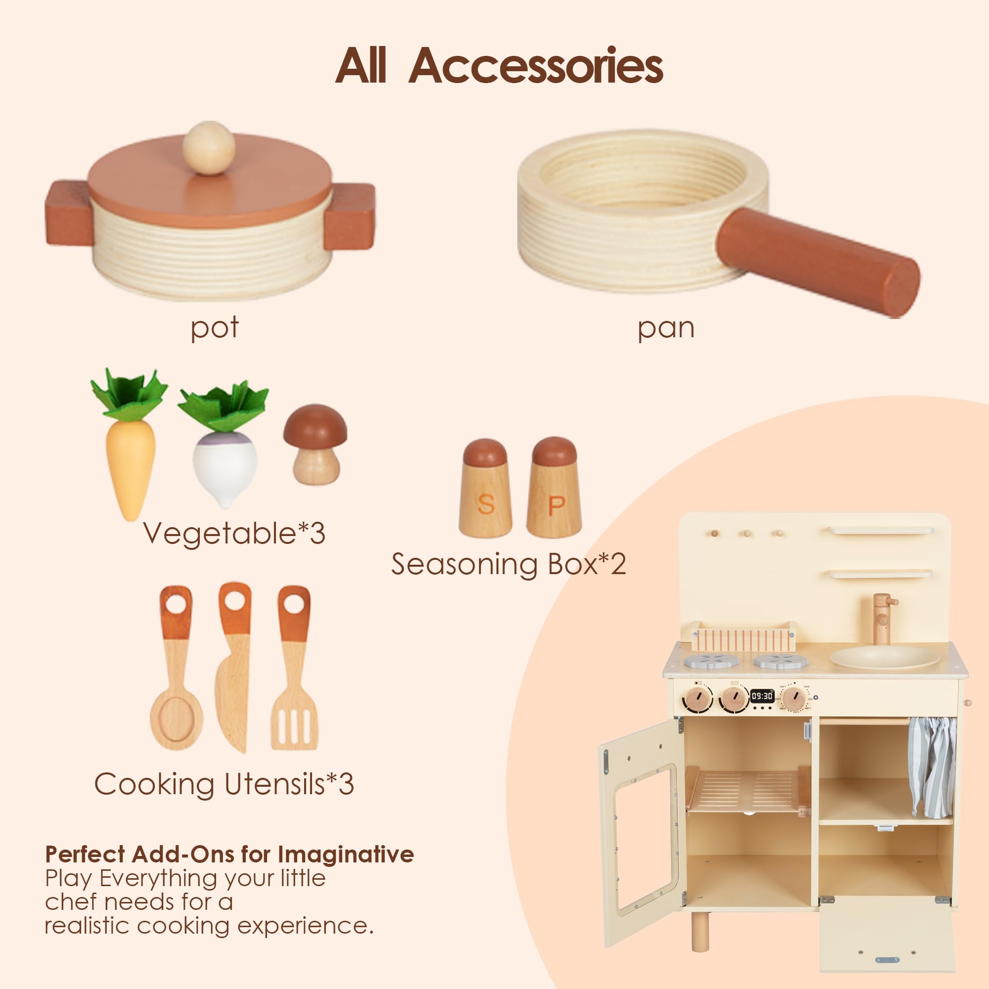 Leeshyah compact design fits small spaces for cozy pretend play