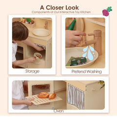Leeshyah play kitchen with rounded edges for safe, kid-friendly design