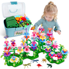 Leetous 156-piece insect garden building set for imaginative play and learning