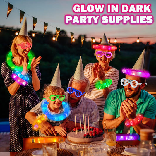 Leetous LED shutter shades glow for vibrant party outfits.