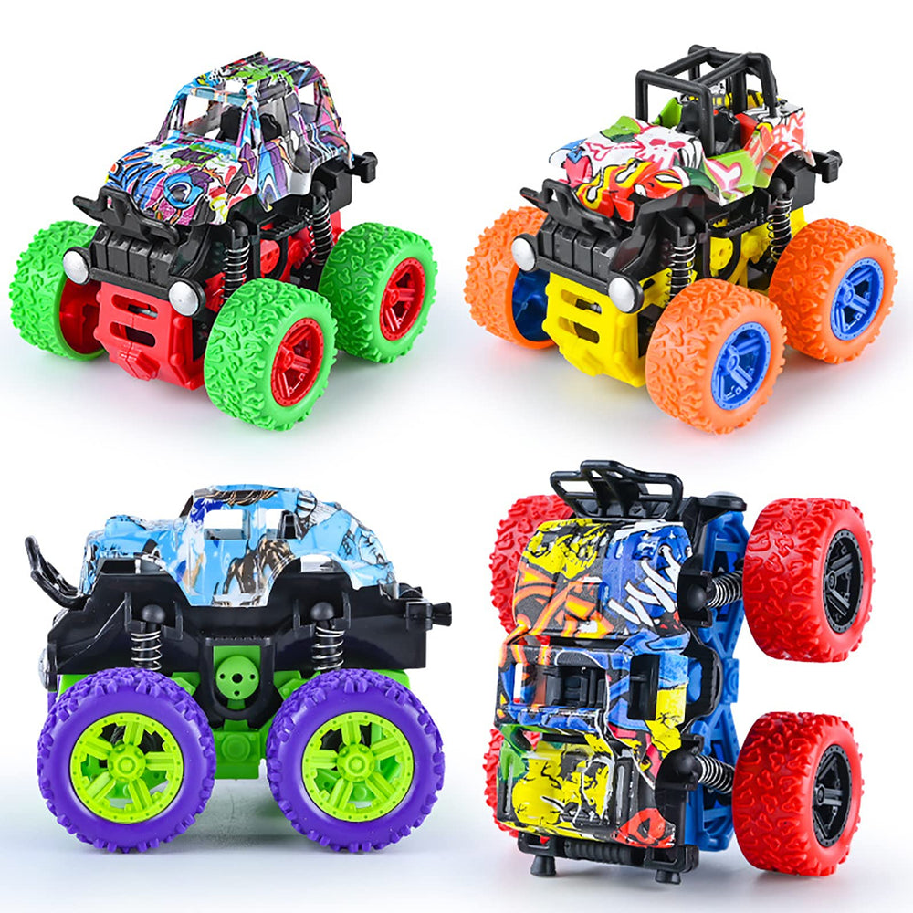 LEFEI Push and Go four monster trucks pack shot ready for indoor adventures