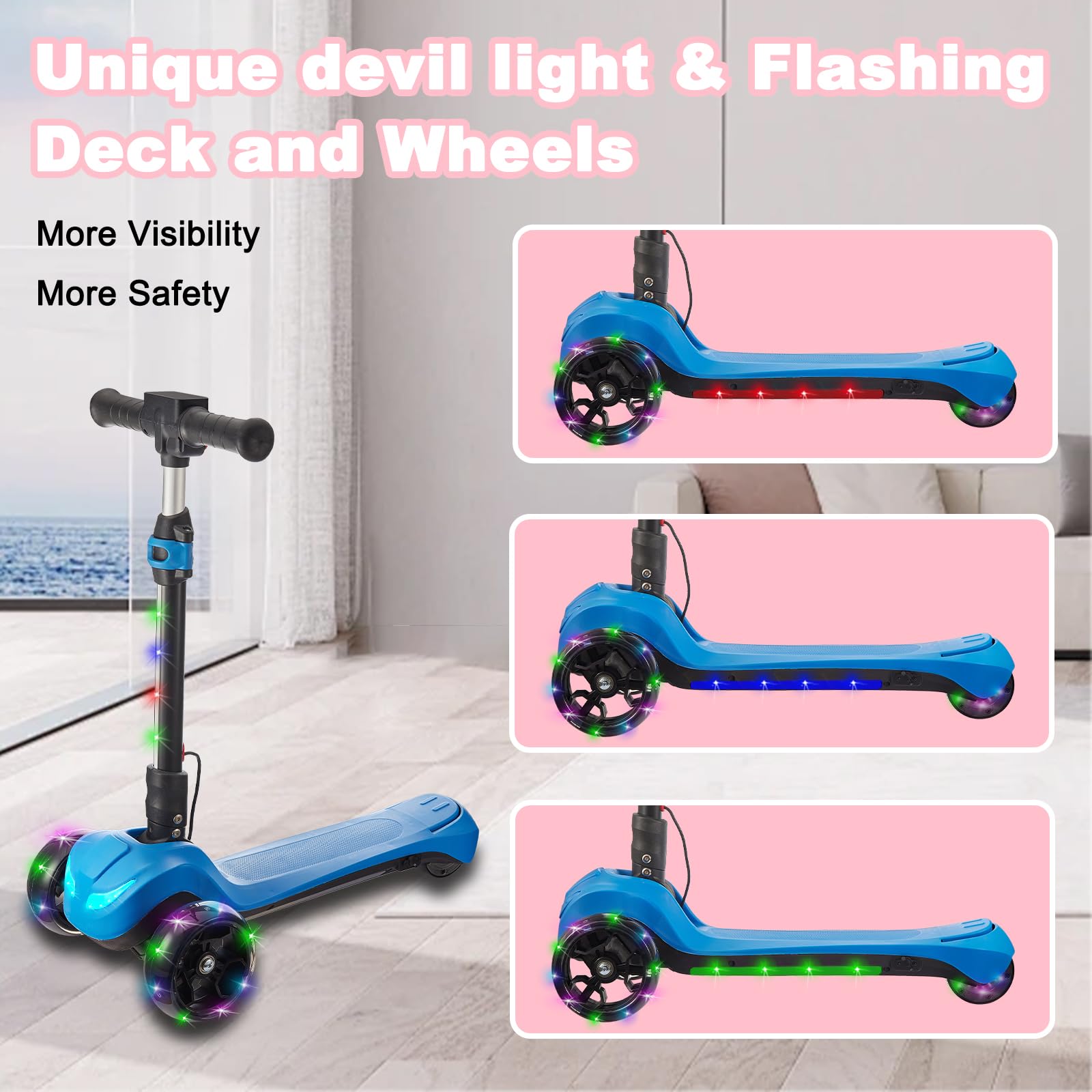 LEFELWEL blue scooter LCD display shows speed and battery at a glance