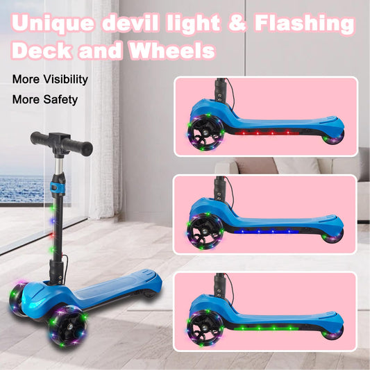 LEFELWEL blue scooter LCD display shows speed and battery at a glance