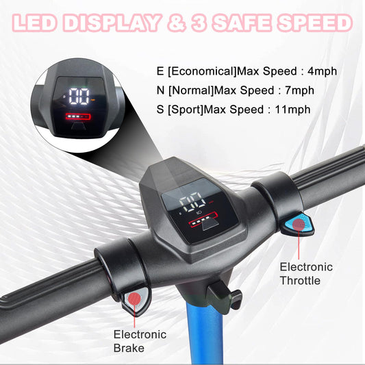 LEFELWEL kids blue scooter with LED lights for enhanced visibility