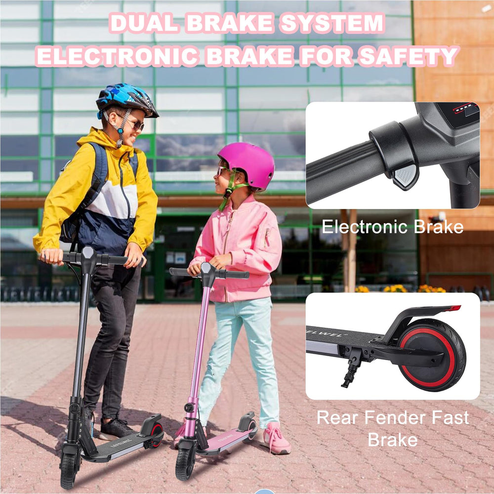 LEFELWEL LED display on the scooter showing battery, mode, and speed
