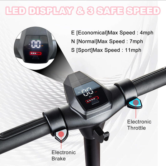 LEFELWEL scooter with colorful light bars for enhanced visibility during rides