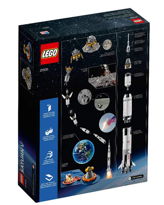 LEGO 21309 NASA Apollo Saturn V stages image shows modular build for hands-on exploration