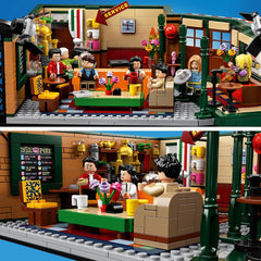LEGO 21319 seven minifigures, capture iconic Friends characters in playful scenes.