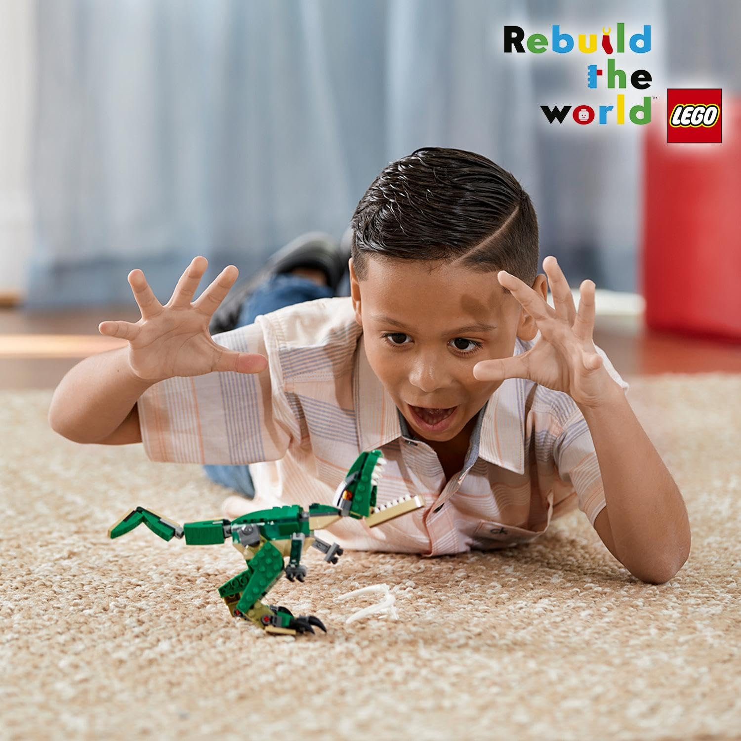 LEGO 31058 T‑Rex movable joints enable dynamic battle scenes