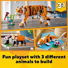 LEGO 31129 Majestic Tiger with red bird and jungle display sparks storytelling