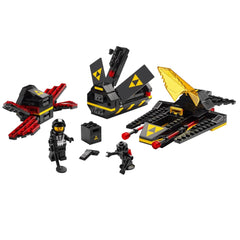 LEGO 40580 assembled model presents retro spaceship ready for play or display.