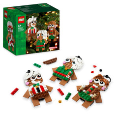 LEGO 40642 iconic gingerbread ornaments on display for festive home or office decor.