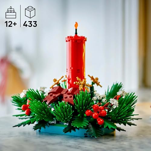 LEGO 40743 golden stars with a red candle create a sparkling holiday display