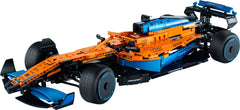 Lego 42141 Technic McLaren F1 front view highlights accurate scale and display appeal.